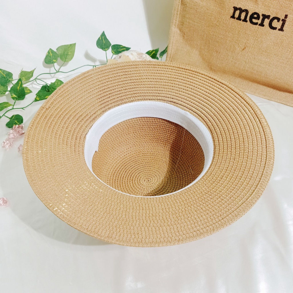 Nón cói,mũ cói nữ mềm vành nhỏ phối nơ voan phồng tiểu thư hàng nhập cao cấp_vành nhỏ voan phồng