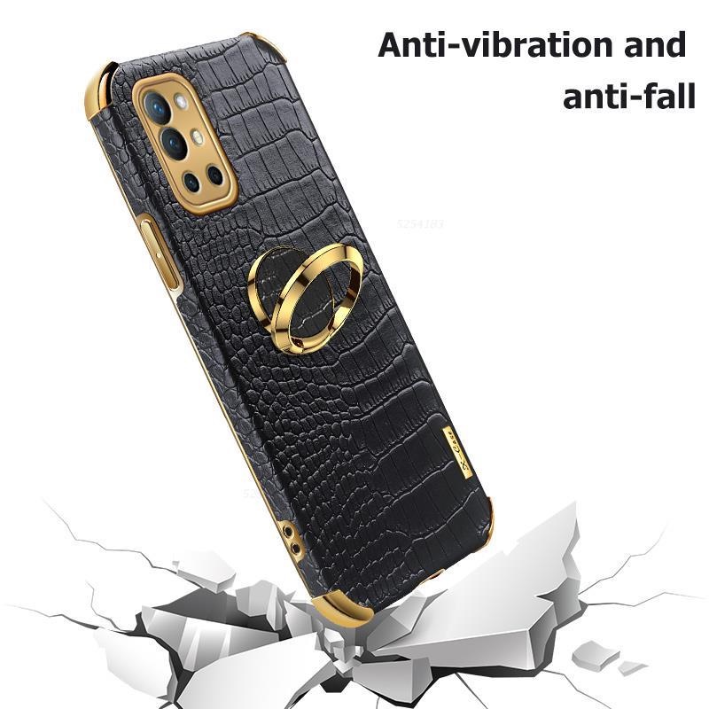Ốp Điện Thoại Da Cá Sấu Mềm Chống Sốc Có Vòng Đỡ Nam Châm Cho Samsung Galaxy Note 20 Ultra Note 8 9 10Plus 10Lite A14 A34 A54