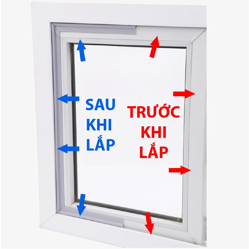 Thanh Chặn Khe Cửa Chống Bụi Chống Ồn Chống Gió Dán Cửa Sổ DOORJA