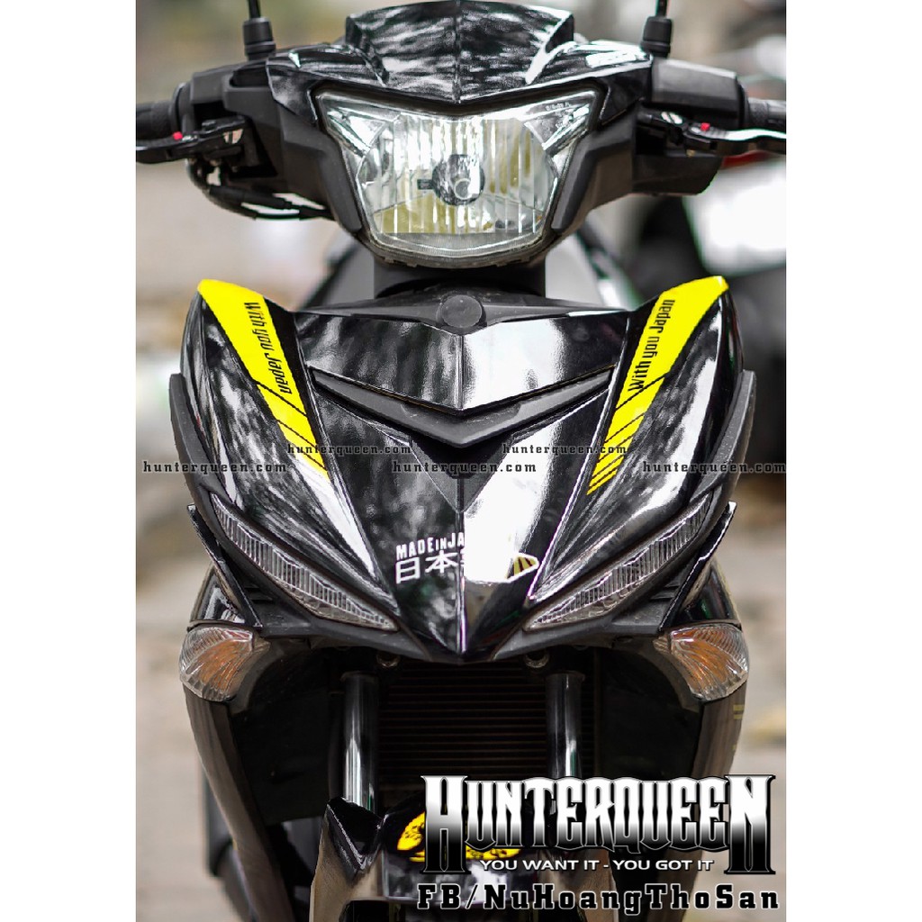 Tem rời dán xe Exciter 150. Japan đen vàng phong cách. Chống nước, không bay màu