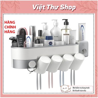(XẢ HÀNG) Kệ nhà tắm, kệ bàn chải, kem đánh răng 2 cốc, 3 cốc, 4 cốc OUSUWO - Việt thư