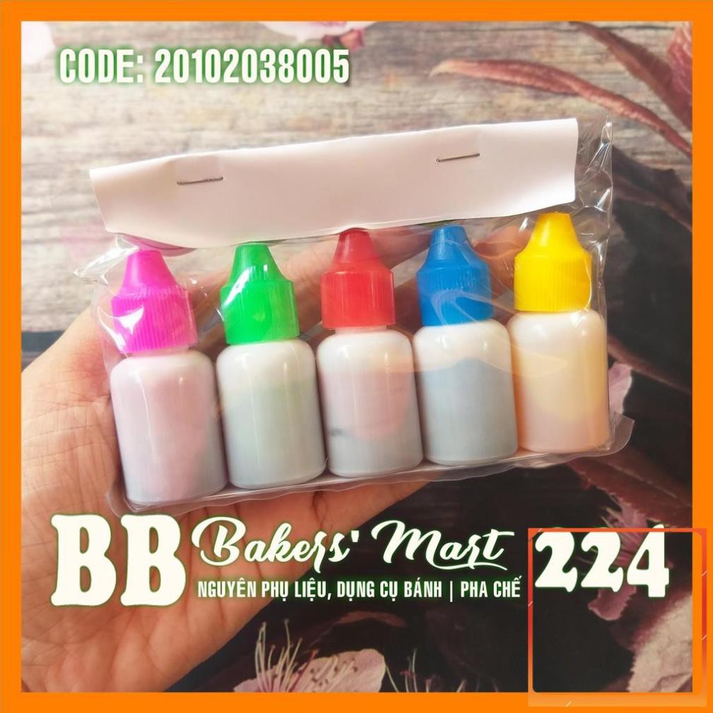Set 5 màu nước thực phẩm Thiên Thành - Chai 10ml (Đỏ, Vàng, Xanh dương, Xanh lá, Hồng)