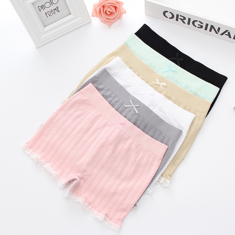 Quần Đùi Mặc Trong Váy Dệt Gân, Quần Bảo Hộ Nữ Phối Viền Ren - Subo Shop