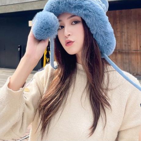 Mũ len nữ phối lông siêu ấm áp hợp thời trang cho mùa đông rét lạnh