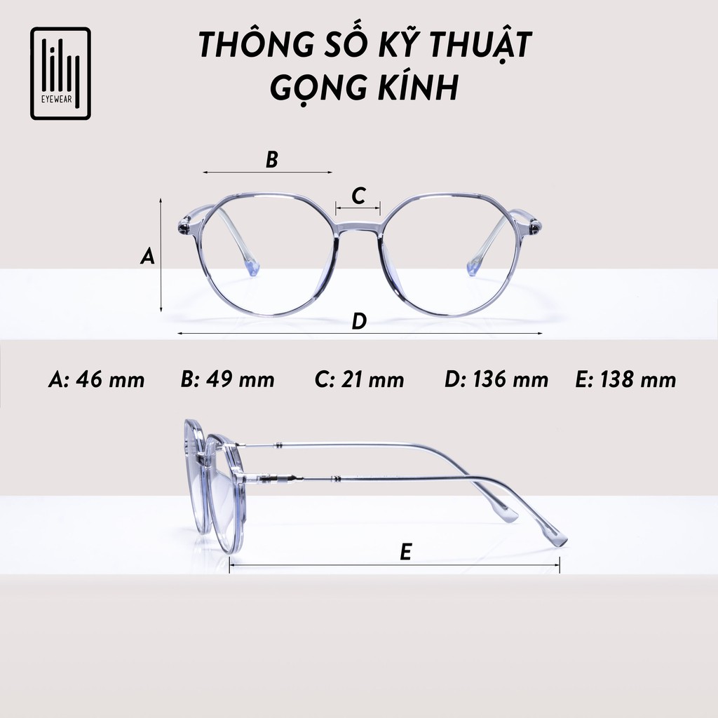 Gọng Kính Mắt Tròn Nhựa Dẻo Hàn L203 - Gọng Kính Cận Tròn Dẻo Lilyeyewear