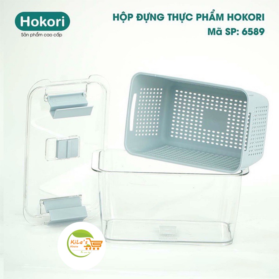Hộp Đựng Thực Phẩm Để Tủ Lạnh , Đựng Trái Cây 2 Lớp Cao Cấp HOKORI, 2 Lớp, 2 Size , 2 Màu