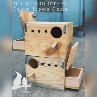 TỔ ĐẺ VẸT MẪU ĐƠN (lovebird), yến phụng (RÚT ĐÁY) dễ vệ sinh....