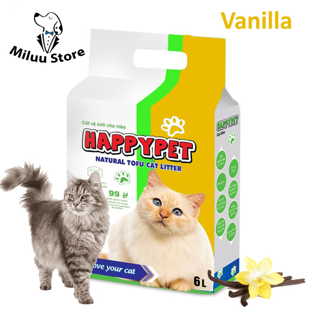 Cát đậu nành hữu cơ TOFU 6L - Cát vệ sinh cho mèo - Nhiều mùi hương lựa chọn