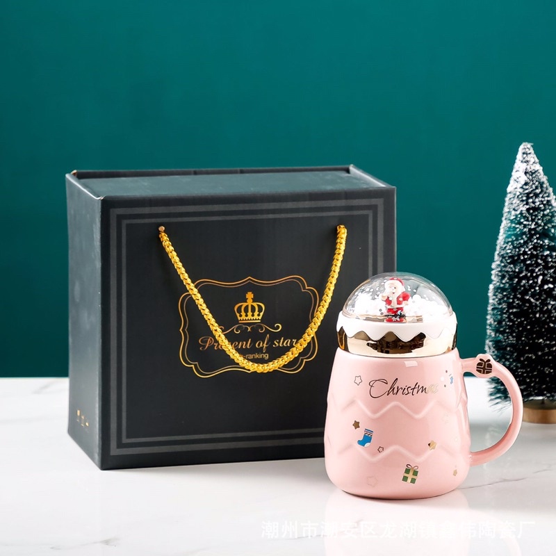 Ly Sứ Nắp Quả Cầu Tuyết Ông Già Noel 🎅