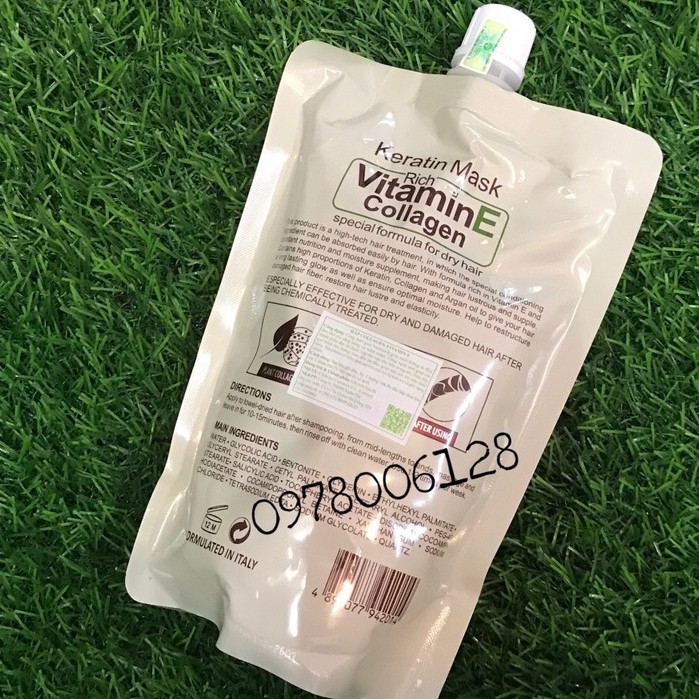 Hấp túi phục hồi Colatin Vitamin E – Keratin Mask 500ml