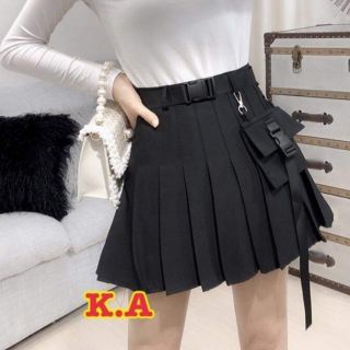 Chân váy tennis túi hộp kèm dây đai hottrend, cá tính