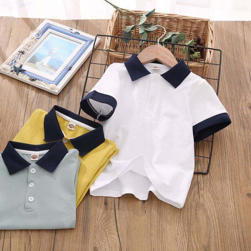 Áo polo Cotton Thoáng Khí Thời Trang Mùa Hè Dành Cho Bé Trai 5-12 Tuổi