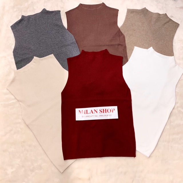 Áo len sát nách cổ tròn, 3phân dệt kim nhiều màu | BigBuy360 - bigbuy360.vn