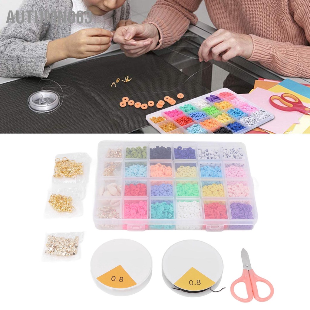 Bộ hạt tự làm Mặt dây chuyền Jump Ring Kéo với Hộp lưu trữ cho Bộ trang sức Làm vòng tay Autumn063