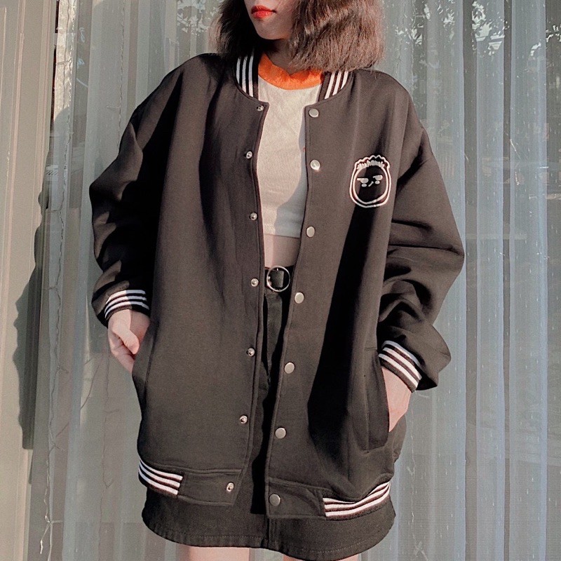 Áo khoác BOMBER F Tay dài form rộng Ulzzang ❤️/Nam nữ unisex/FREESHIP ❤️