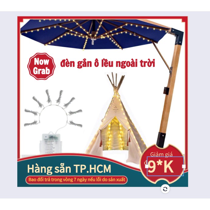 Đèn LED Trang Trí Ô Dù Ngoài Trời Sân Vườn Túp Lều Trang Trí Lễ Cưới Sinh Nhật Nhà Hàng Khách Sạn Tiệm Trà Sữa Shop