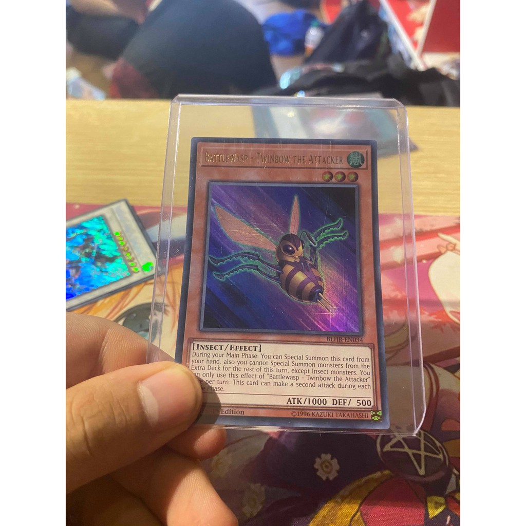 Lá bài thẻ bài Yugioh Battlewasp Twinbow The Attacker-Ultra Rare - Tặng bọc bài nhựa bảo quản