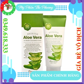 Sữa Rửa Mặt Nha Đam Lô Hội Cho Da Dầu Mụn Khô Nhạy Cảm Hàn Quốc Chính Hãng Pure Mind Aloe Vera So Fresh Cleansing Foam