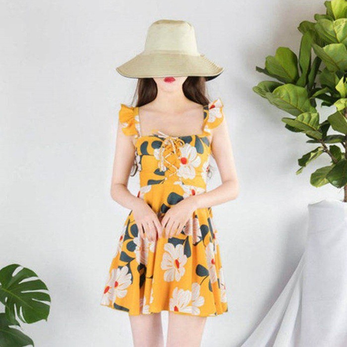 Có sẵn Bộ đồ bơi nữ liền mảnh hoa rút dây ngực | BigBuy360 - bigbuy360.vn