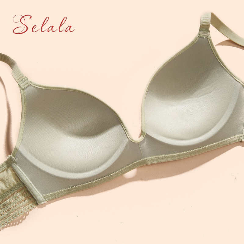 Áo Lót Selala Su Phối Ren Đệm Mỏng Ôm Nâng Thoải Mái Không Sợ Hẫng AM20