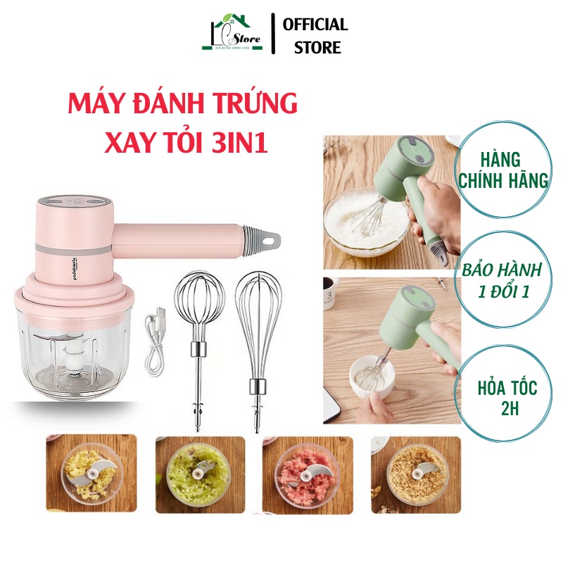 Máy đánh trứng cầm tay không dây - máy đánh trứng làm bánh làm kem chuyên nghiệp vận hành êm ái sạc pin dễ dàng Lochi St