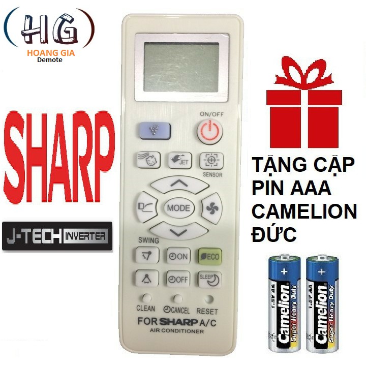 Điều khiển điều hoà SHARP - Hàng Tốt. Tặng kèm pin!