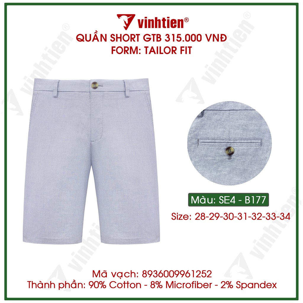 Quần Short Tailor Fit Vĩnh Tiến GTB 315