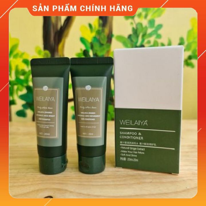 Bộ mini dầu gội gừng Weilaya, tinh chất hà thủ ô và gừng tươi, hỗ trợ mọc tóc( CHÍNH - HÃNG)