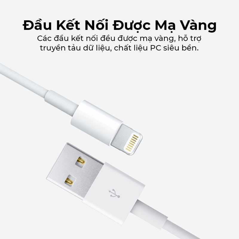 | Combo | Bộ Cáp Sạc iPhone Xs Max Chính Hãng Apple, Cũ Sạc Zin (5V/1A), Cáp Zin USB to Lightning Dài 1.2 M