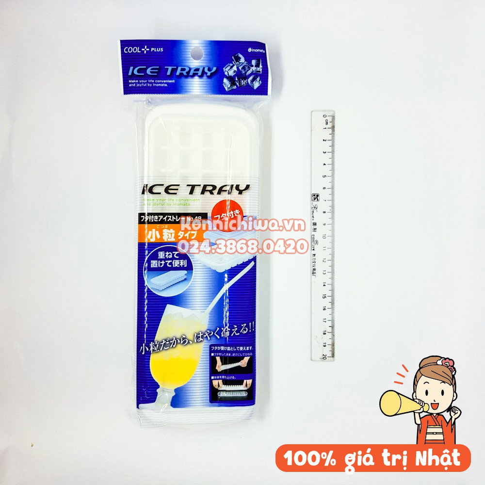 [Nội địa Nhật] Khay Làm Đá Cao Cấp Có Nắp INOMATA Vệ Sinh, Không Mùi - Nhiều Cỡ 8 - 12 - 48 viên