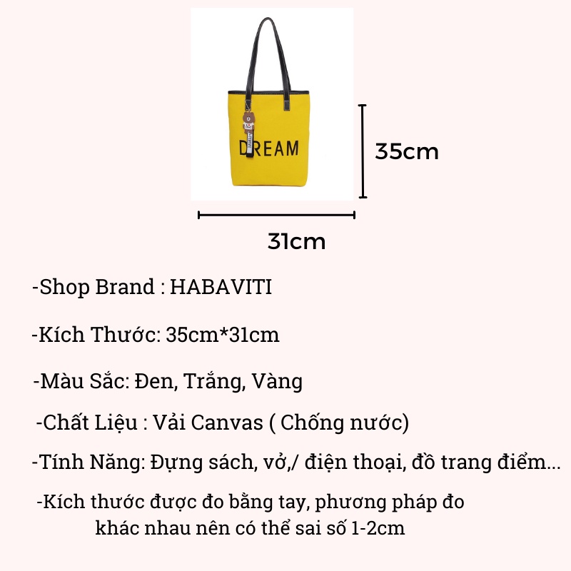 Túi tote đeo chéo đi học hàn quốc vải canvas