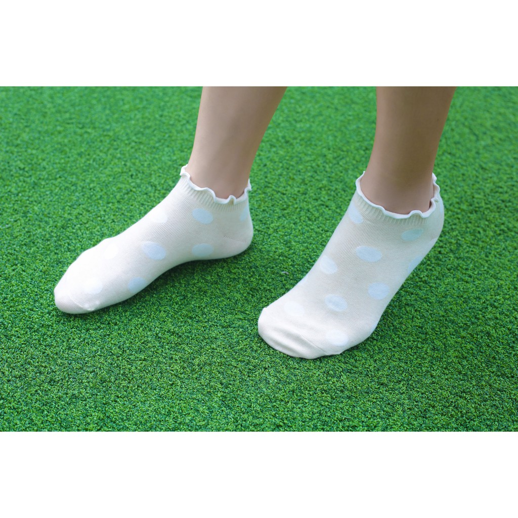 Tất vớ nữ cổ ngắn chấm bi Kikiya cao cấp Hàn Quốc W-A-015 (Chính Hãng)