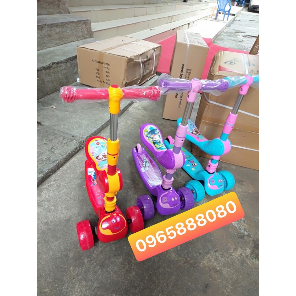 Xe trượt 3 bánh phát sáng ,có ghế, có nhạc