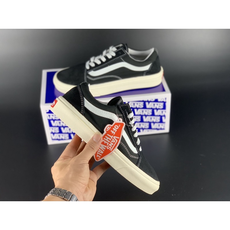 Giày thể thao/ Sneaker Van Vault đen (Full box + tặng kèm tất sneaker)