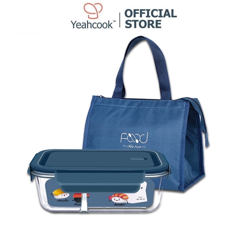 Bộ hộp cơm thủy tinh chịu nhiệt Yeahcook Glass Lunch Box