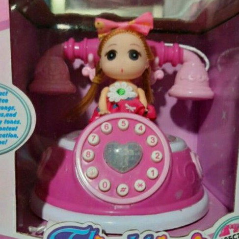 Hộp đồ chơi điện thoại bàn búp bê