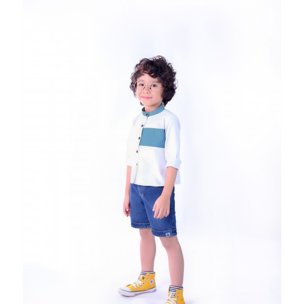 Áo sơ mi BT cổ tàu phối ngực LK0200 - Lovekids