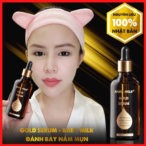Gold Serum Baby Milk, Dưỡng Trắng Da, Đánh Bay Nám Mụn 100ml - Hàng Hiệu Cao Thiên Nhi