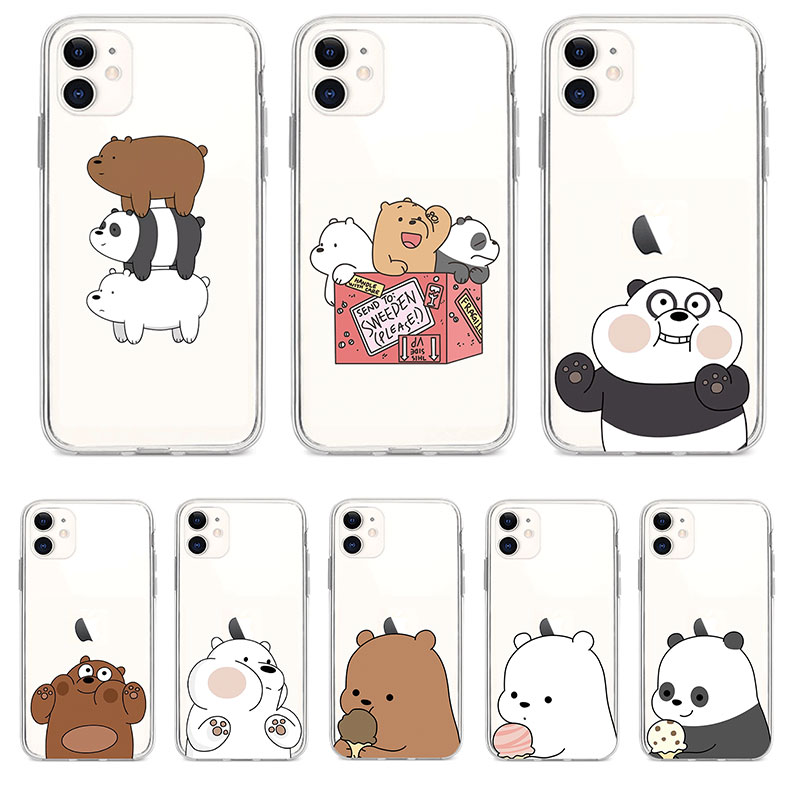 Ốp lưng Xiaomi Redmi Note 9 9S Pro 9A 9C TPU mềm Case Ba con gấu trần