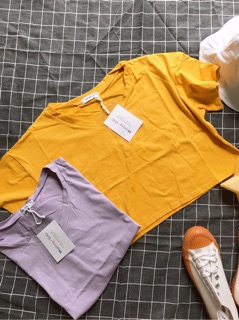 Áo Croptop Cổ Tim (Sẵn Tím, Vàng)