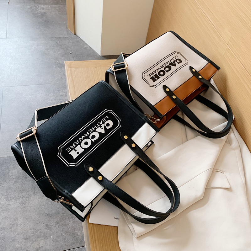 Túi xách IELGY đeo vai bằng vải canvas sức chứa lớn nhỏ gọn họa tiết joker thời trang