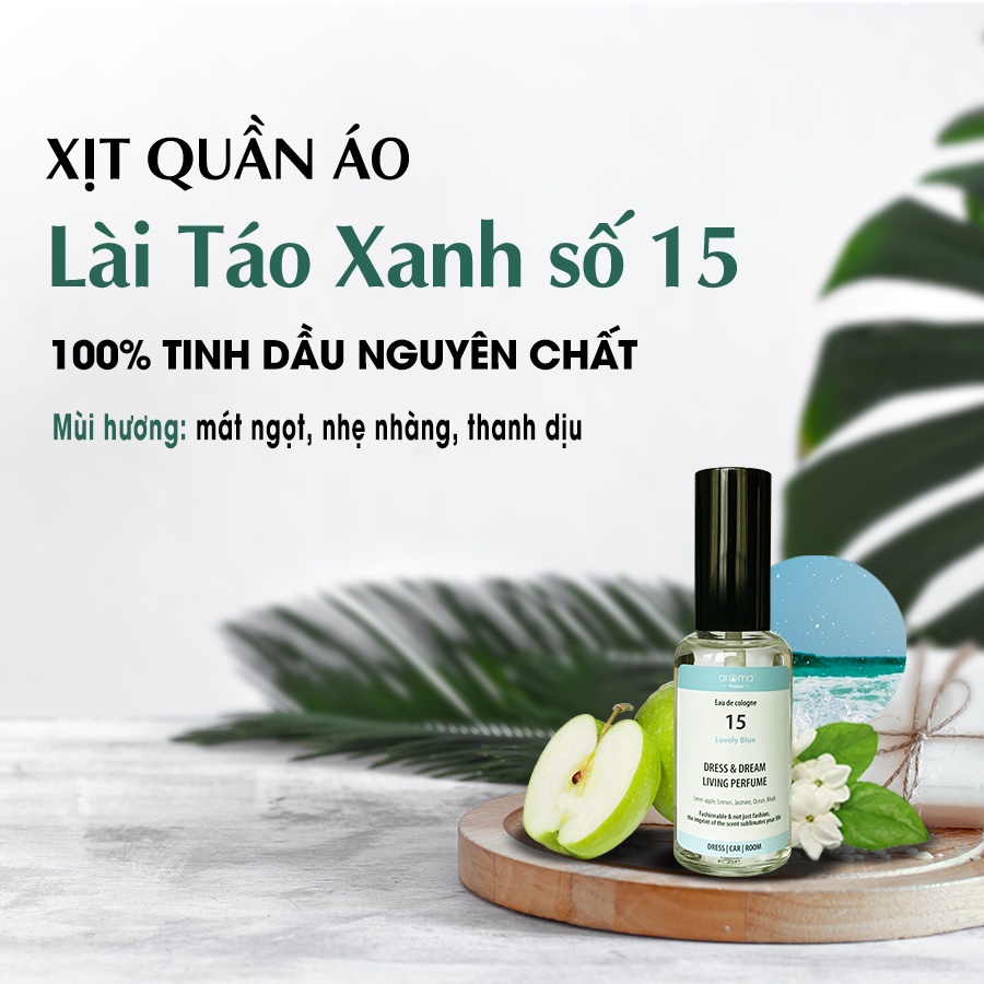 Xịt thơm áo quần AROMA Lài Táo Xanh số 15 - 50ml