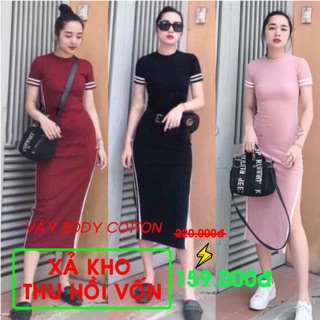 Váy body viền sọc chất cotton loại 1 đủ size S M L