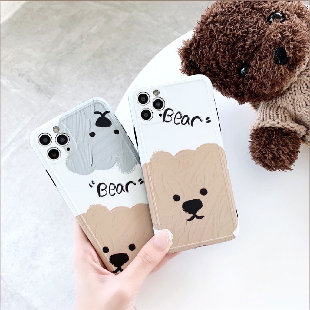 Ốp lưng iphone Gấu Socola IMD dày dặn viền nổi 5/5s/6/6plus/6s/6splus/7/7plus/8/8plus/x/xr/xs/11/12/pro/max/plus/promax | BigBuy360 - bigbuy360.vn