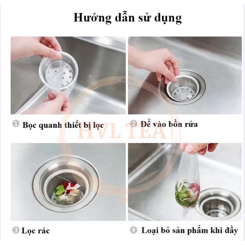 Combo 100 túi lọc rác bồn rửa chén, bát siêu tiện dụng