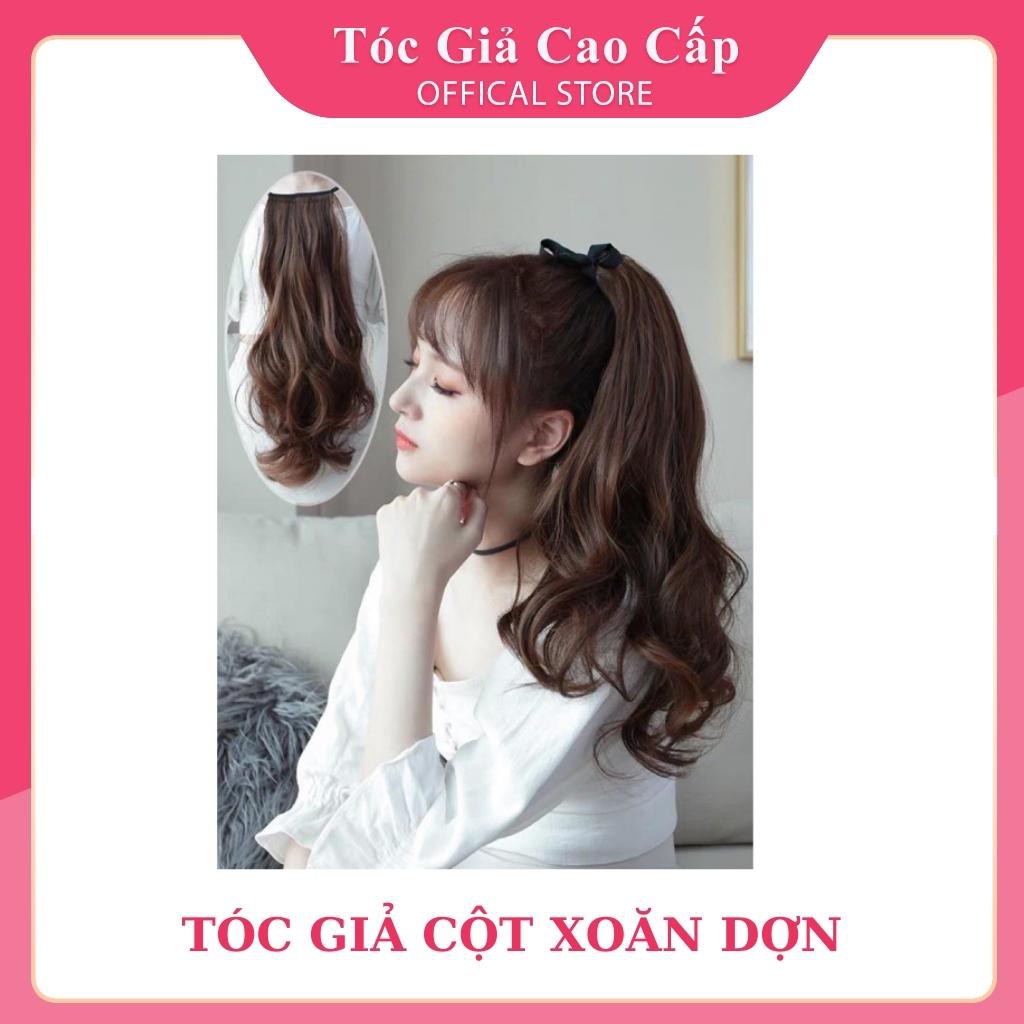 Tóc giả cột xoăn dợn nữ đẹp, d16 45cm.