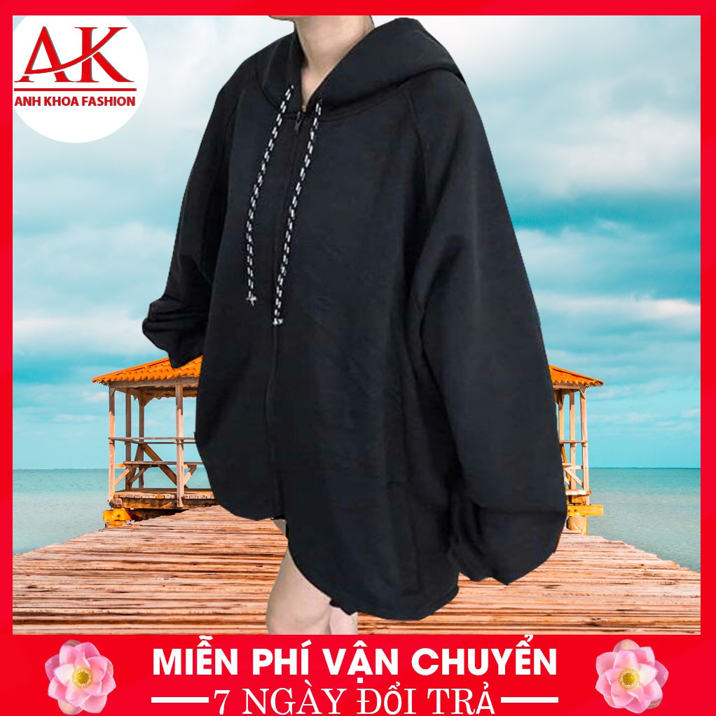 Áo HooDie Cặp Nam Nữ Áo Khoác Form Rộng OVERSIZE Chất Vải Nỉ Bông Ngoại Cao Cấp Siêu Xinh Màu Đen