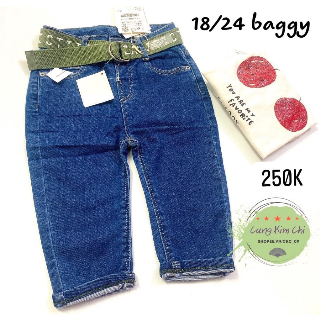 quần bò Zar.a cho bé kèm đai lưng y hình size 18-24m 12-14kg