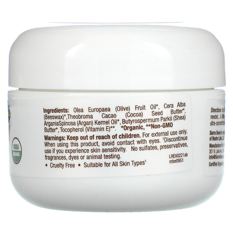 Sáp dưỡng thể hữu cơ SIERRA-BEES @Hàng-Mỹ Argan-Balm-with-Cocoa+Shea-Butters