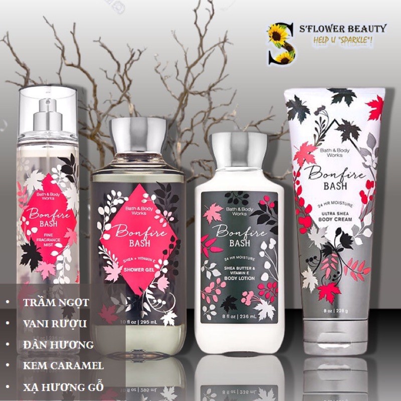 🍂🔥BONFIRE BASH | Gel Tắm -  Dưỡng Thể - Xịt Thơm Toàn Thân Bath & Body Works Body Care | BigBuy360 - bigbuy360.vn